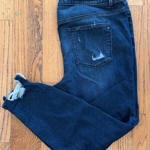 Women's Distressed Blue Jeans